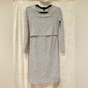 A Pea in the Pod Striped Maternity + Nursing Dress